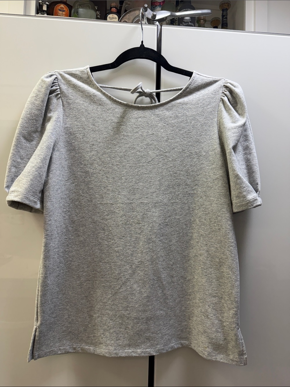 hinge Heather Gray Short Sleeve blouse
